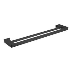 Nero Pearl/Vitra Double Towel Rail 600mm Matte Black | The Blue Space