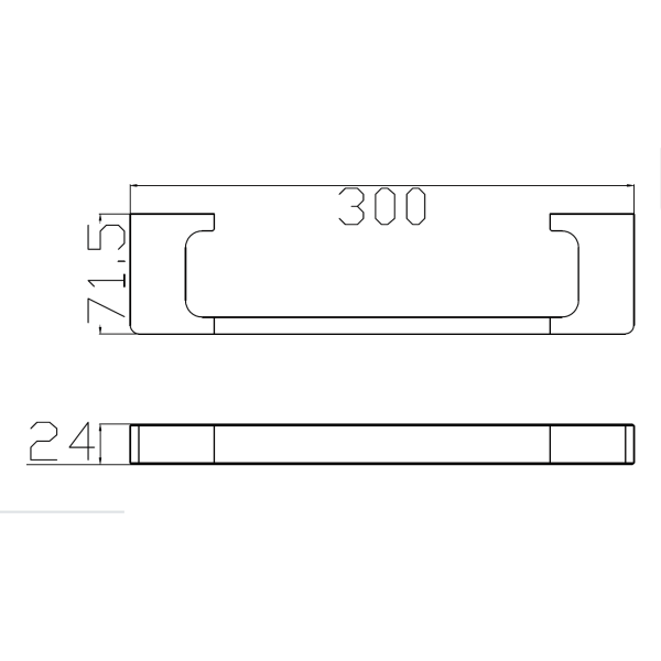Technical Drawing: Nero Pearl Hand Towel Rail Chrome