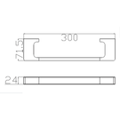Technical Drawing: Nero Pearl Hand Towel Rail Gunmetal Grey