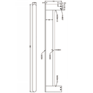 Technical Drawing: Nero Bianca Double Towel Rail 600mm Brushed Gold