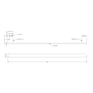 Technical Drawing: Nero Bianca Single Towel Rail 800mm Gun Metal Grey