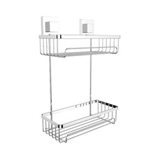Naleon Elite 2 Tier Rectangular Basket in Square Chrome finish | Naleon bathroom accessories online at The Blue Space