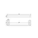Technical Drawing: Noble Towel Bar 300mm Chrome