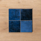 Madrid Scored Blue Gloss Cushioned Edge Ceramic Wall Tile 243x243mm - The Blue Space