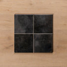 Madrid Scored Charcoal Gloss Cushioned Edge Ceramic Wall Tile 243x243mm - The Blue Space