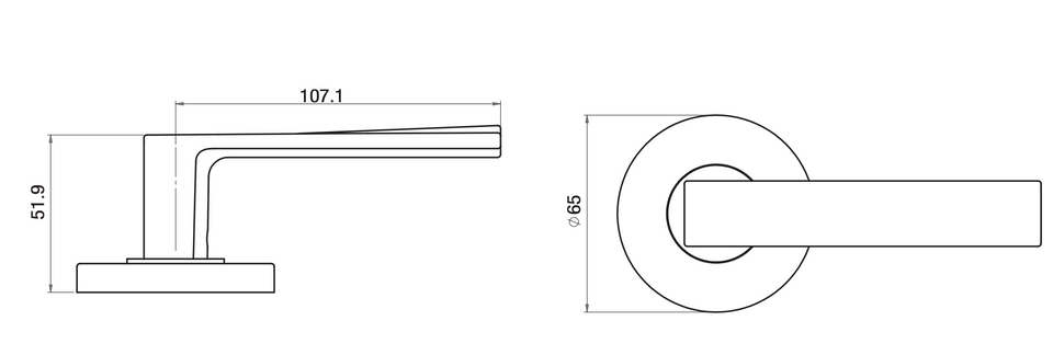 Lane Oxford Dummy Lever Door Handle Set On Round Rosette Brushed Satin Chrome