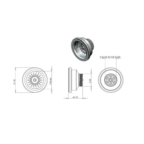 Oliveri Gunmetal Basket Waste