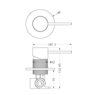 Technical Drawing: Opal Shower Mixer Gunmetal