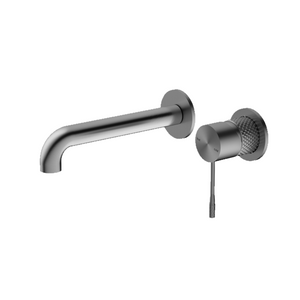 Nero Opal Wall Basin/Bath Mixer Separate Back Plate 185mm Graphite