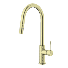Nero Opal Pull Out Sink Mixer Brushed Gold | The Blue Space