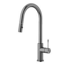 Nero Opal Pull Out Sink Mixer Gunmetal | The Blue Space
