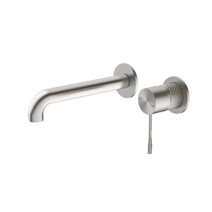 Nero Opal Wall Basin/Bath Mixer Separate Back Plate 185mm Brushed Nickel