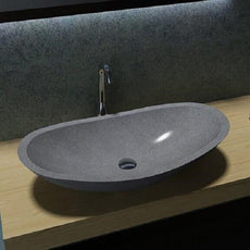 Boat Stone Basin 750mm in Black finish | The Blue Space