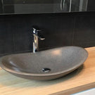 Boat Stone Basin 750mm in Black finish | The Blue Space