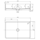 Technical Drawing: Laila Stone Basin 600mm