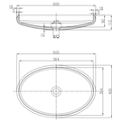 Technical Drawing: Piero Stone Basin 600mm