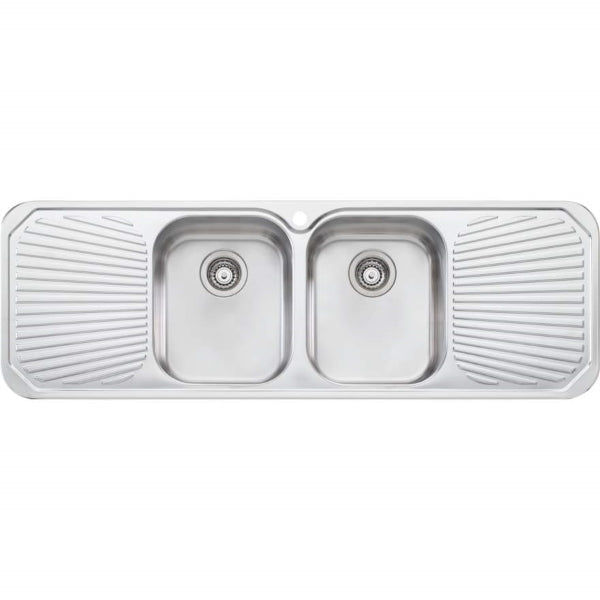 Oliveri Petite double bowl topmount sink w dbl drainer 1TH
