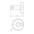 Technical Drawing - Abey Gareth Ashton Poco Robe Hook Gold Look Brushed Brass Online at The Blue Space