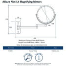 Technical Specification: Thermogroup Ablaze Magnifying Mirror 1x & 10x Mag