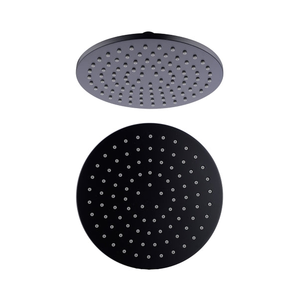 Nero 200mm Round Shower Head Matte Black | The Blue Space