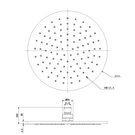 Technical Drawing: Nero Round Shower Head 250mm Brushed Gold