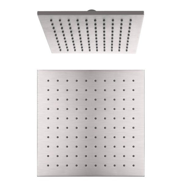 Nero Square Shower Head 250mm - Brushed Nickel online at The Blue Space