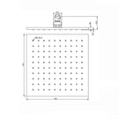 Technical Drawing - Nero Square Shower Head 250mm - Brushed Nickel