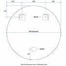 Technical Drawing: 800 Thermogroup Round Polished Edge Mirror