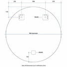 Technical Drawing: 900 Thermogroup Round Polished Edge Mirror With Demister