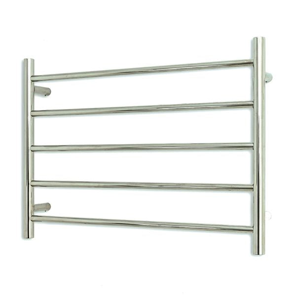 Radiant 12V Round 5 Bar Heated Towel Ladder 750w x 550h - Polished SS