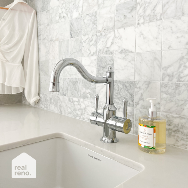 Phoenix Nostalgia Twin Handle Sink Mixer 220mm Shepherds Crook - Chrome online at The Blue Space Real Reno