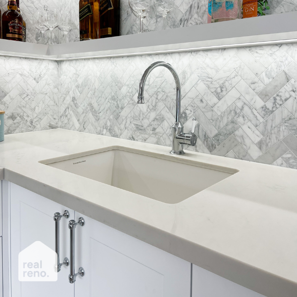 Turner Hastings Cuisine 48 x 68 Undermount Fine Fireclay Sink - The Blue Space Real Reno