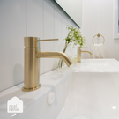 Nero Mecca Basin Mixer Brushed Gold | The Blue Space Real Reno