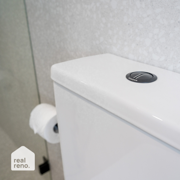 Caroma Cistern Flush Button Round Metal - Matte Black