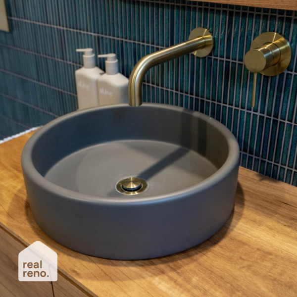 Nood Co Bowl Basin Surface Mount Mid Tone Grey - The Blue Space Real Reno