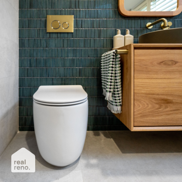 Studio Bagno Milady Rimless Wall Faced Toilet Suite Gloss White - The Blue Space Real Reno