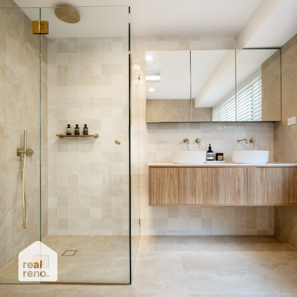 Phoenix Vivid Slimline Wall Shower System - Brushed Gold Online at The Blue Space Real Reno