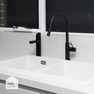 Phoenix Vivid Slimline Pull Out Sink Mixer - Matte Black the blue space Real Reno