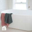 Casa Design V-Groove Round Freestanding Bath Matte White online at The Blue Space | Real Reno