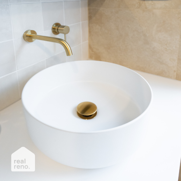 Phoenix Vivid Slimline Shower/Wall Mixer 60mm Backplate Brushed Gold - The Blue Space Real Reno
