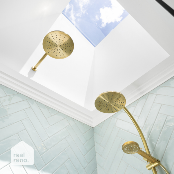 Phoenix Vivid Twin Shower-Brushed Gold | Real Reno