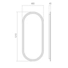 Remer Modern Oblong 1210mm aluminium framed mirror technical drawing - The Blue Space