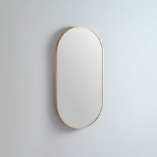 Remer Modern Oblong 910mm aluminium framed mirror in Brushed Brass - The Blue Space