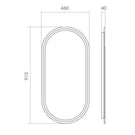 Remer Modern Oblong 910mm aluminium framed mirror technical drawing - The Blue Space