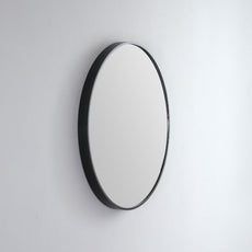Remer Modern Round 610mm - 810mm aluminium framed mirror in Matte Black - The Blue Space
