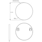 Remer Modern Round 810mm aluminium framed mirror technical drawing - The Blue Space