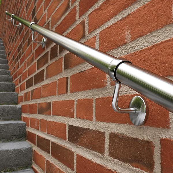 Rothley Handrail Kit Brushed Stainless Steel | Outdoor stair case rails online at The Blue Space