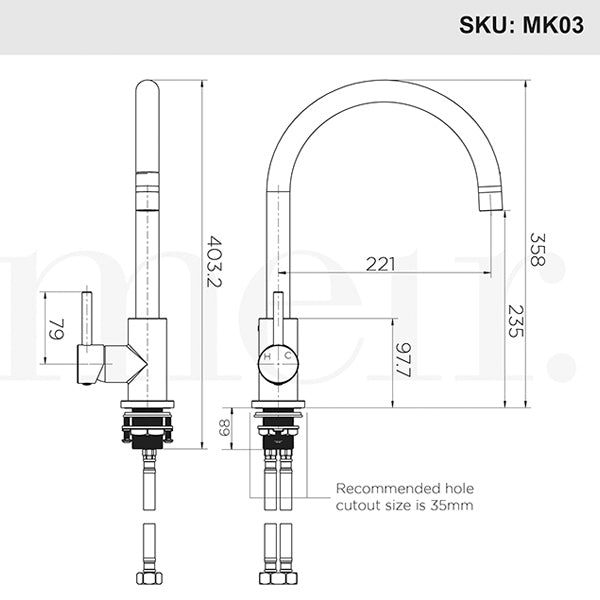 Meir Round Kitchen Sink Mixer - Chrome