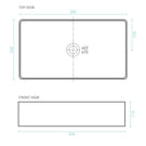 Technical Drawing: Decina San Diego Rectangle Counter Top Basin 500mm