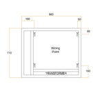 Technical Drawing - Thermogroup Ablaze Premium SS Range Back-Lit Mirror 900mm